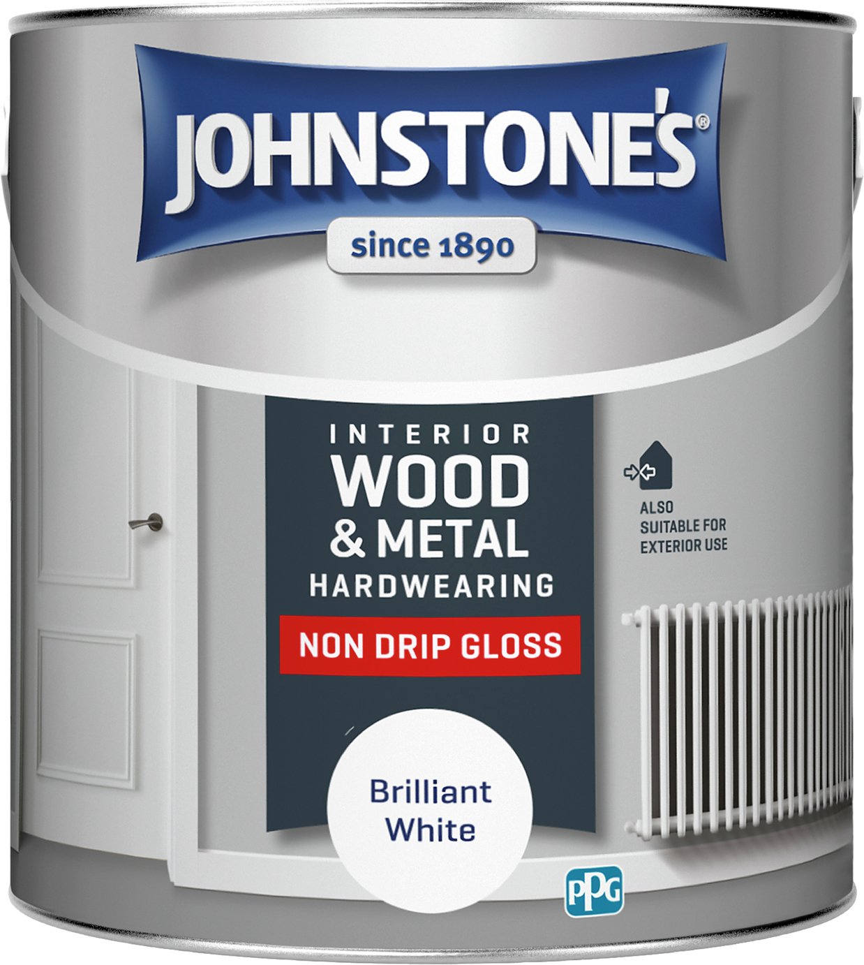  Non Drip Gloss Paint - Brilliant White / 2.5l