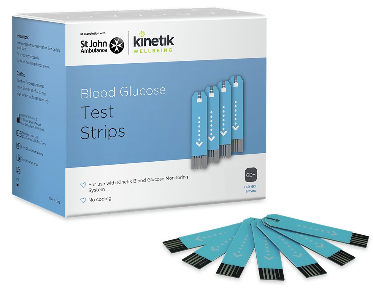 Kinetik Wellbeing Blood Glucose Test Strips - Pack of 100 
