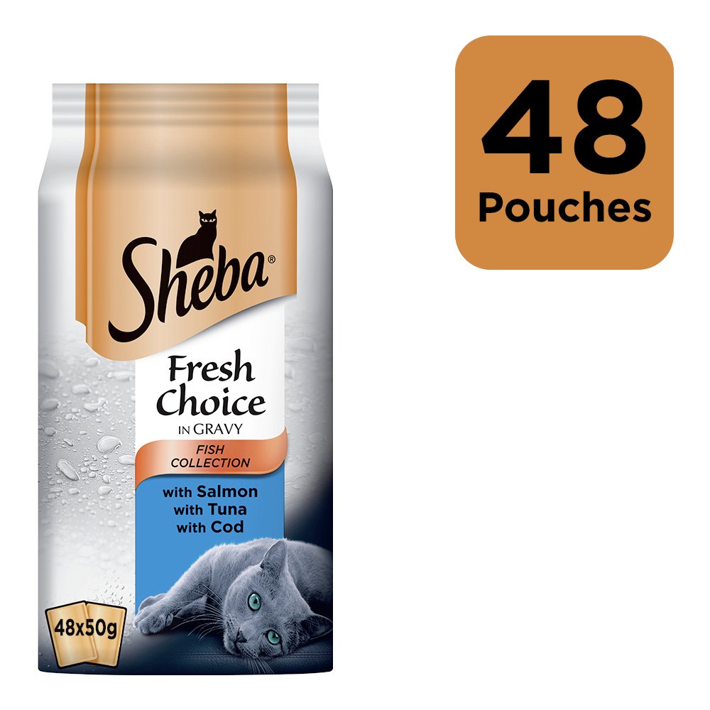 Sheba Pouch Fresh Choice Chunks In Gravy Fish 6 X 50g