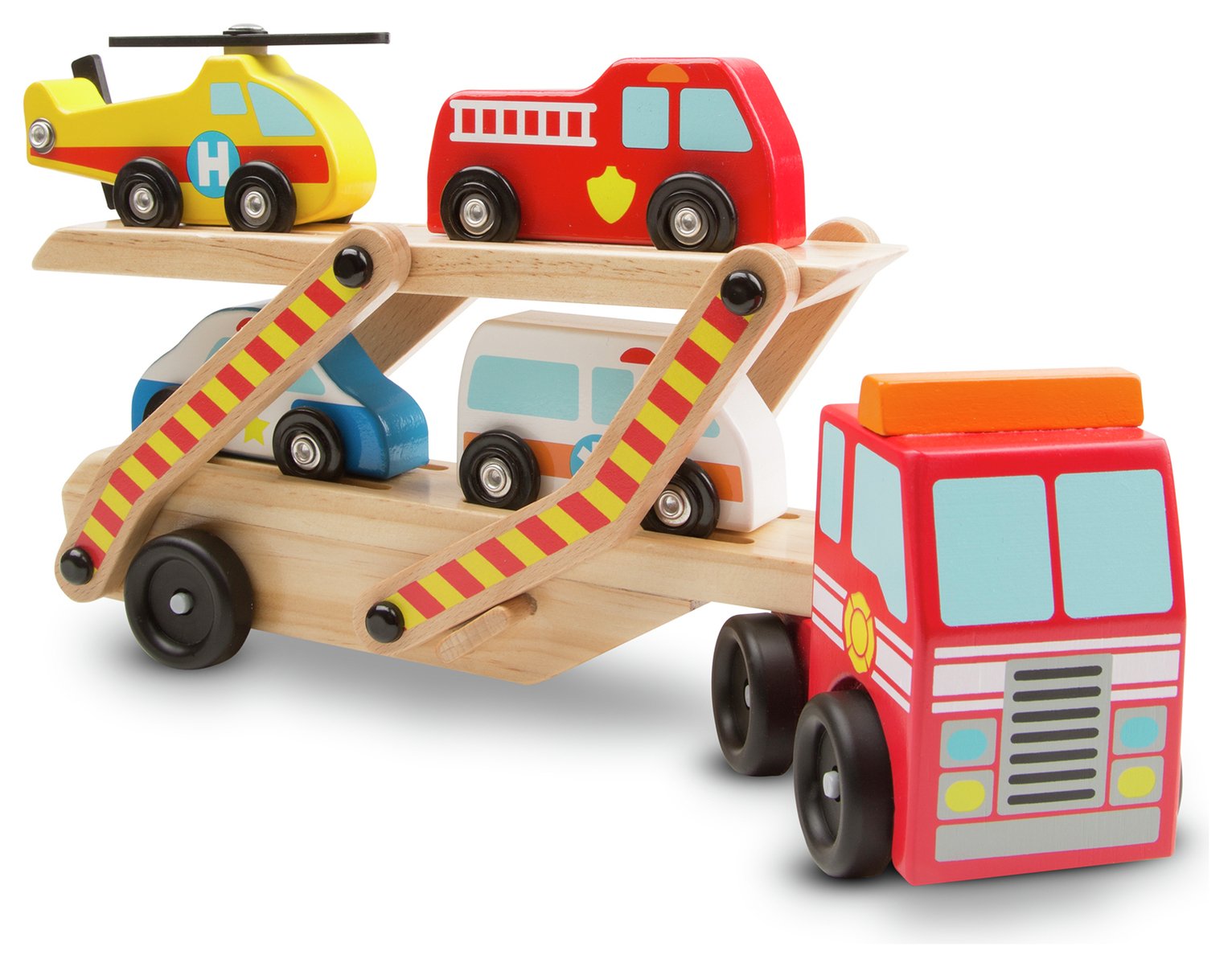 UPC 000772146104 product image for Melissa & doug Wooden Emergency Vehicle Carrier | upcitemdb.com