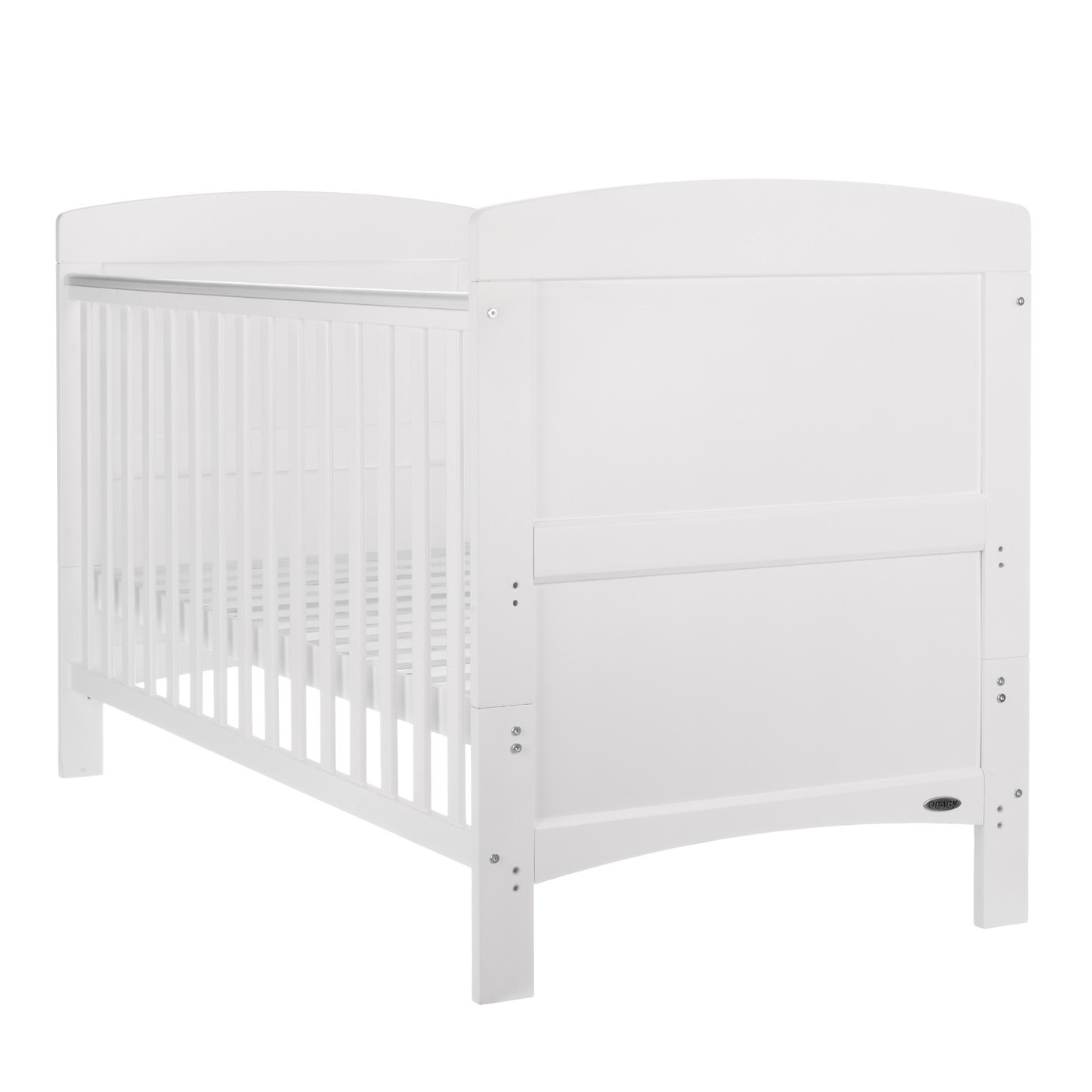 Obaby Grace Baby Cot Bed with Mattress - White