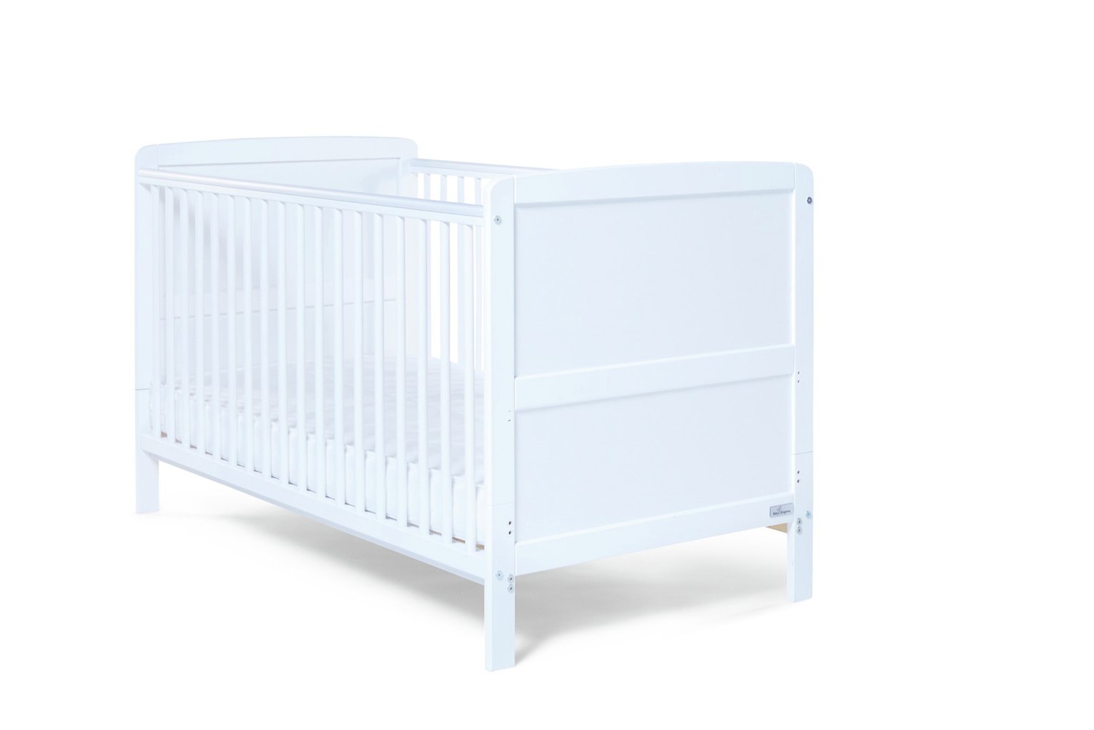Baby Elegance Travis Baby Cot Bed with Mattress - White