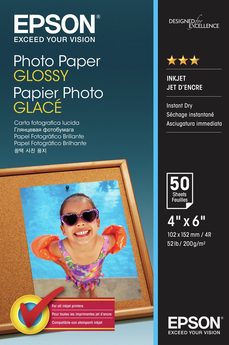 Epson 10x15cm Gloss Photo Paper - 50 Sheets 