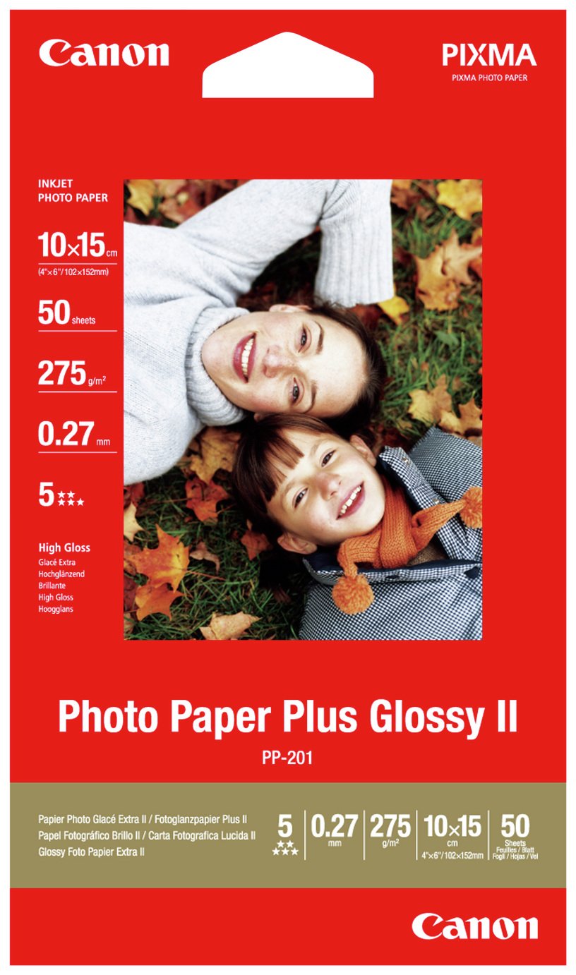 Canon 4x6 Inch Photo Paper Plus Glossy II - 50 Sheets 
