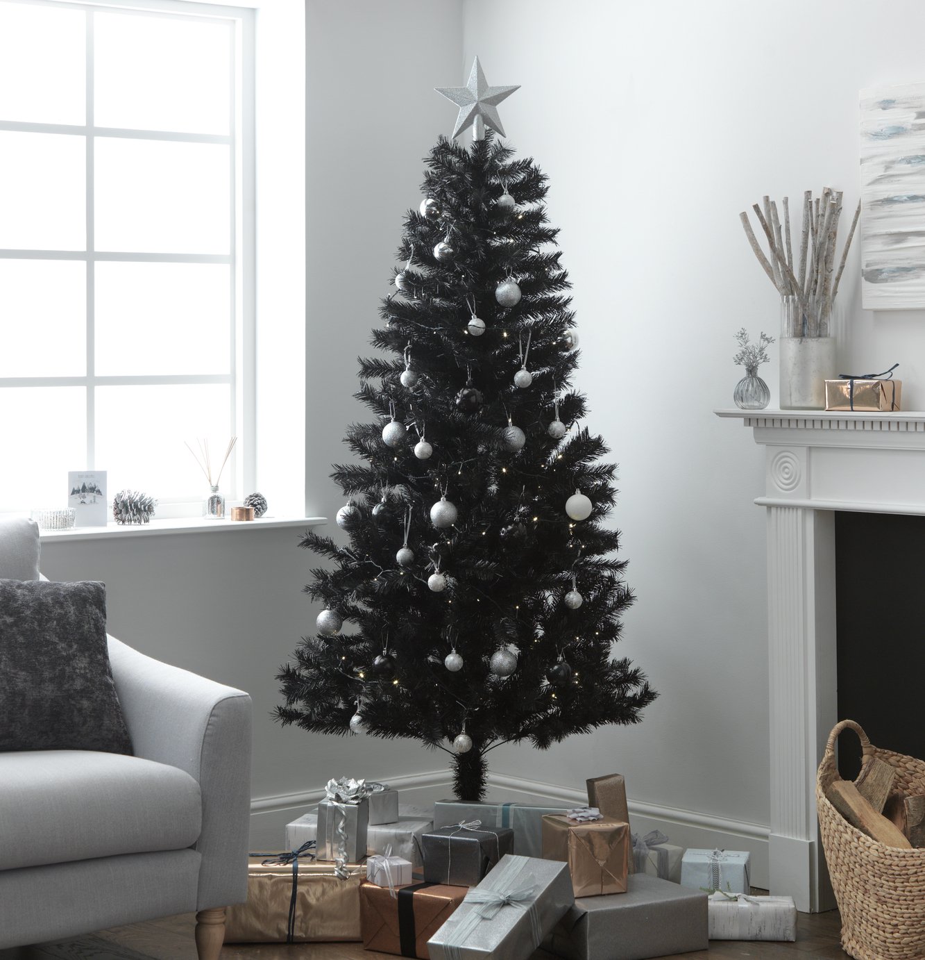 HOME - Lapland 6ft Christmas Tree - Black