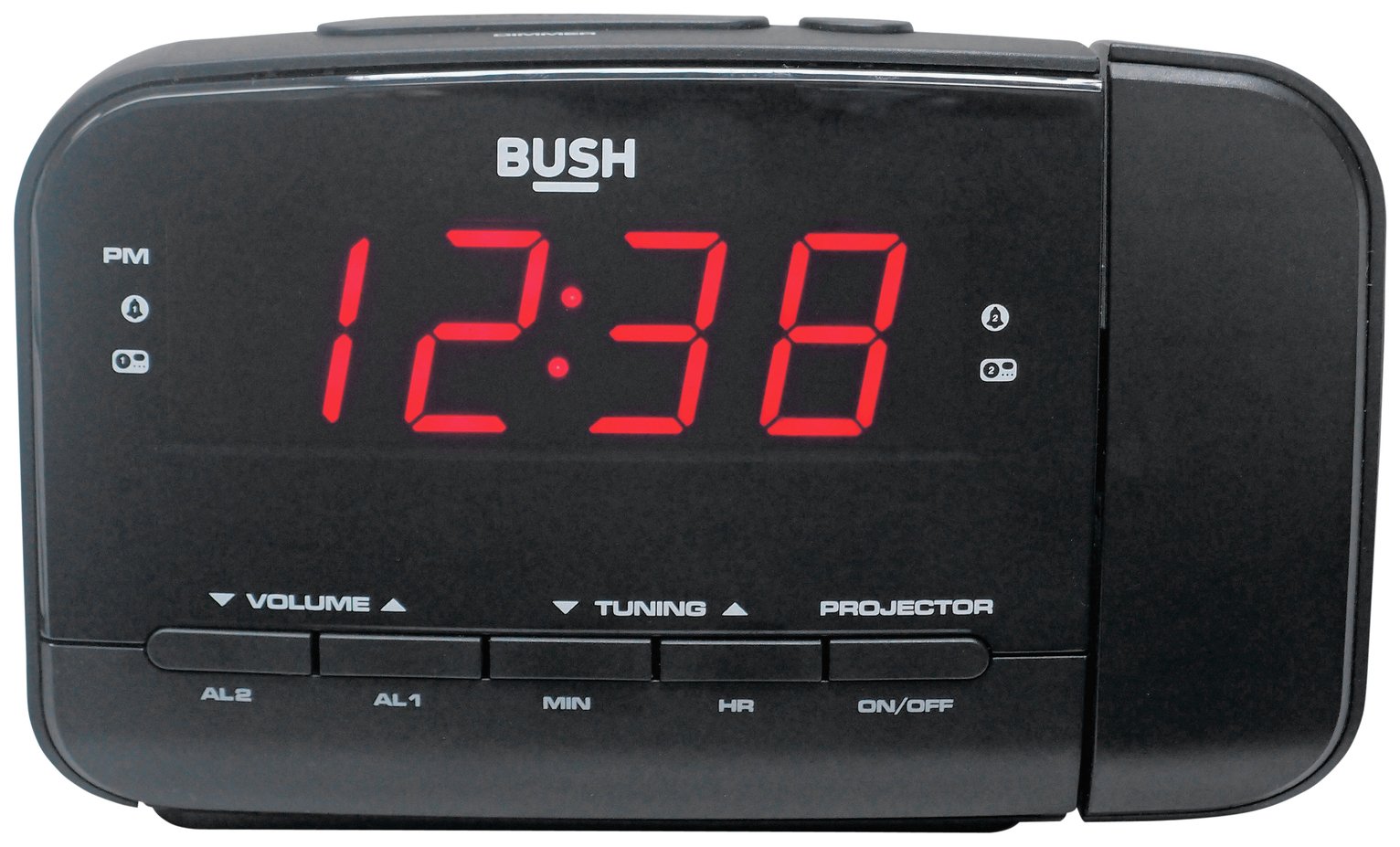Bush Projection Alarm Clock - Black 